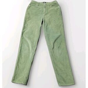 BDG Women's Corduroy Pants Green Mom High Rise Straight Leg Size 26